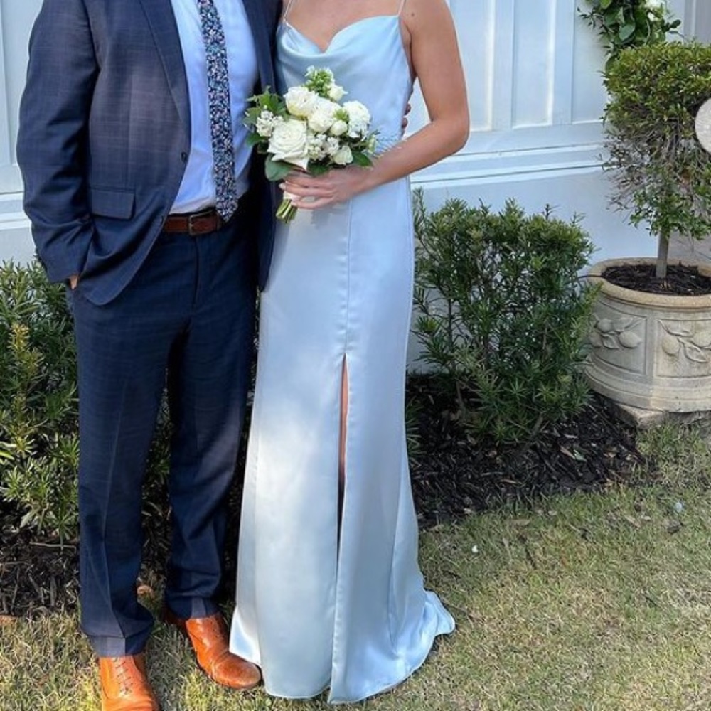 Bella Bridesmaid Ice Blue Gown